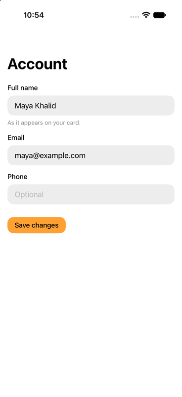 Settings account