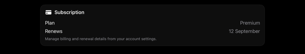 card on iPad, dark