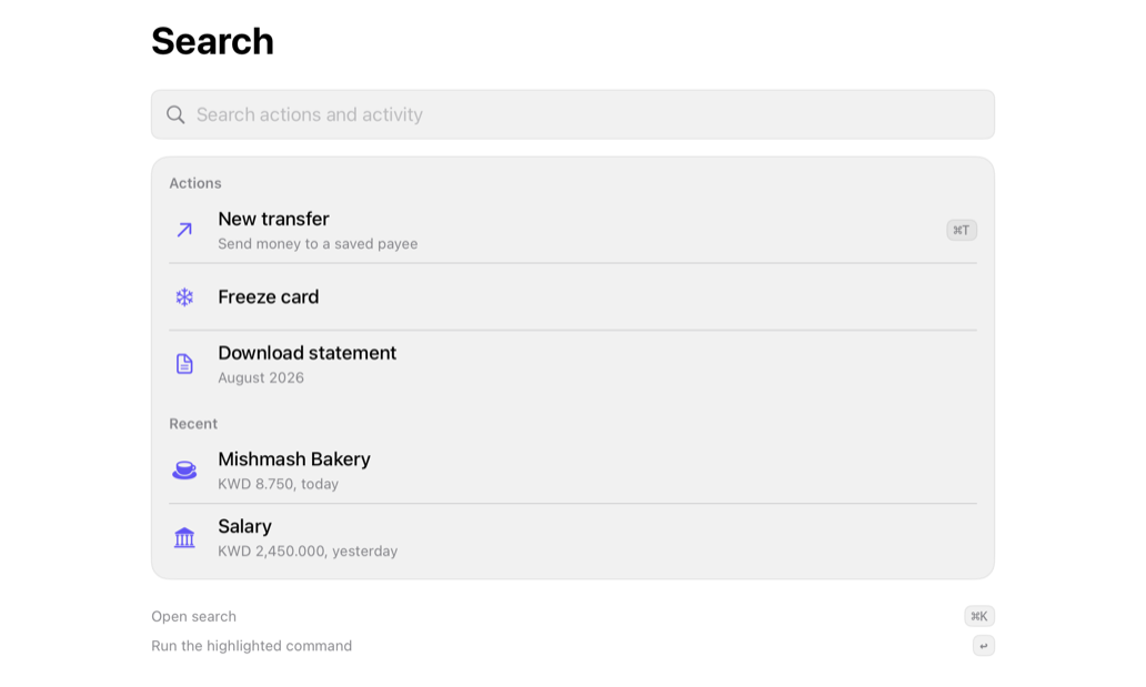 command-search on iPad, light