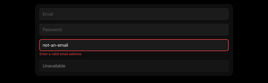 input on iPad, dark