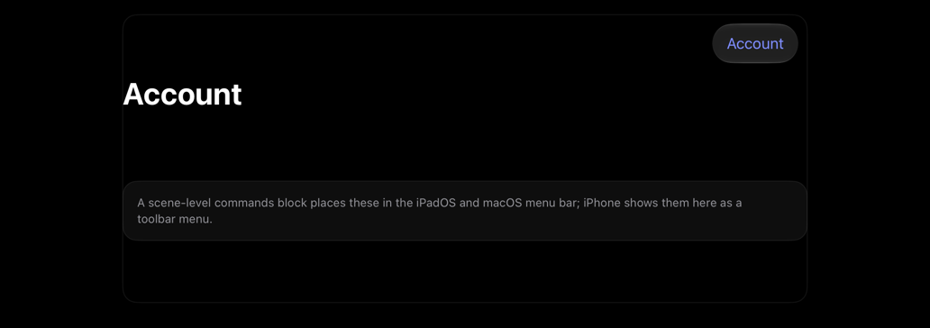 menubar on iPad, dark