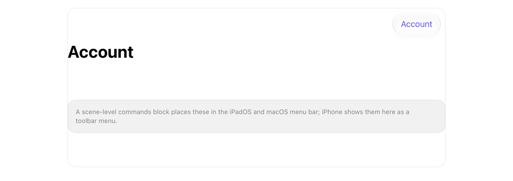menubar on iPad, light