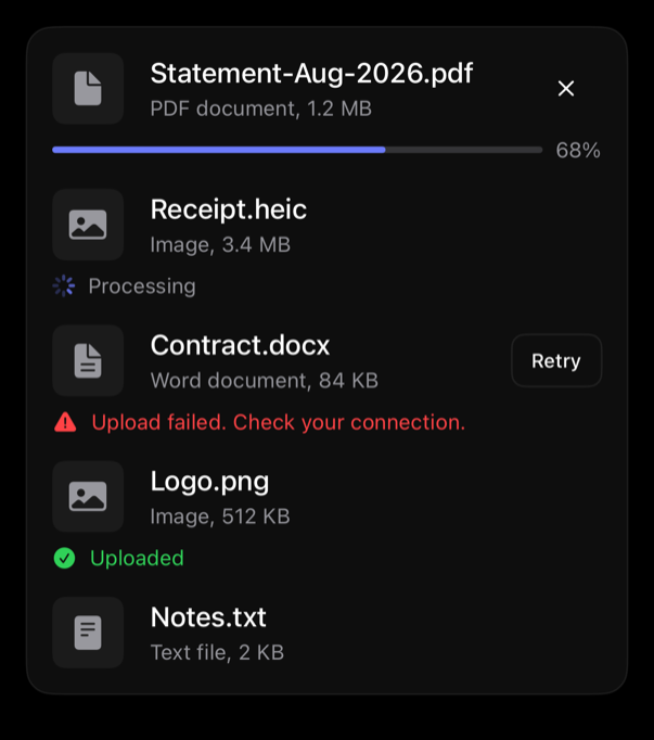 attachment preview, dark