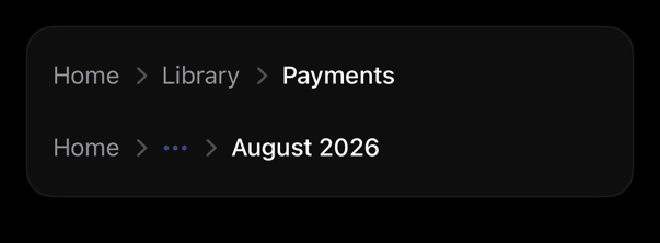 breadcrumb preview, dark