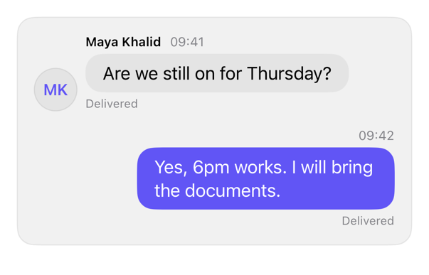 message preview