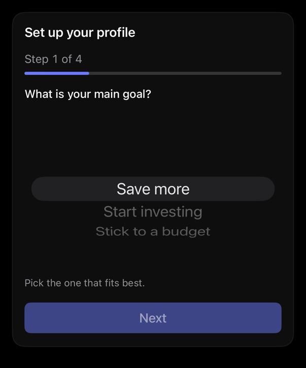 questionnaire preview, dark